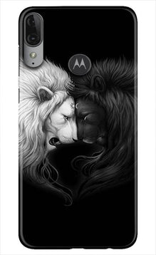 Dark White Lion Mobile Back Case for Moto E6s  (Design - 140)
