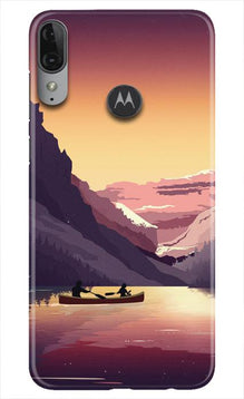 Mountains Boat Mobile Back Case for Moto E6s (Design - 181)