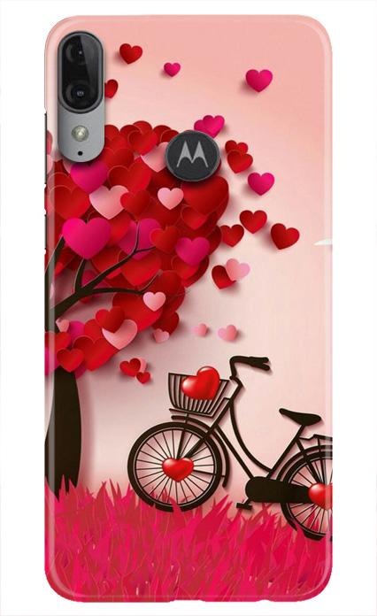 Red Heart Cycle Case for Moto E6s (Design No. 222)