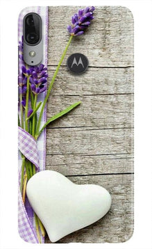 White Heart Mobile Back Case for Moto E6s (Design - 298)