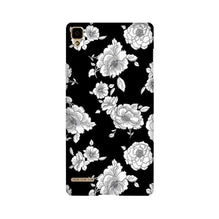 White flowers Black Background Case for Oppo F1