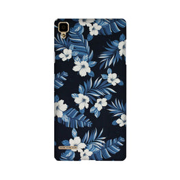 White flowers Blue Background2 Case for Oppo F1