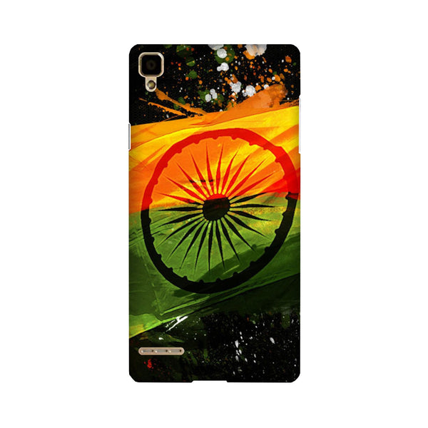 Indian Flag Case for Oppo F1  (Design - 137)