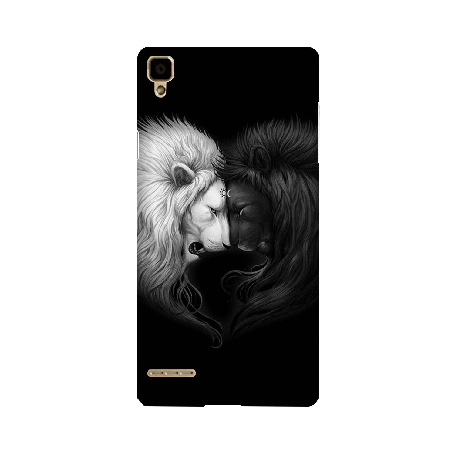Dark White Lion Case for Oppo F1(Design - 140)