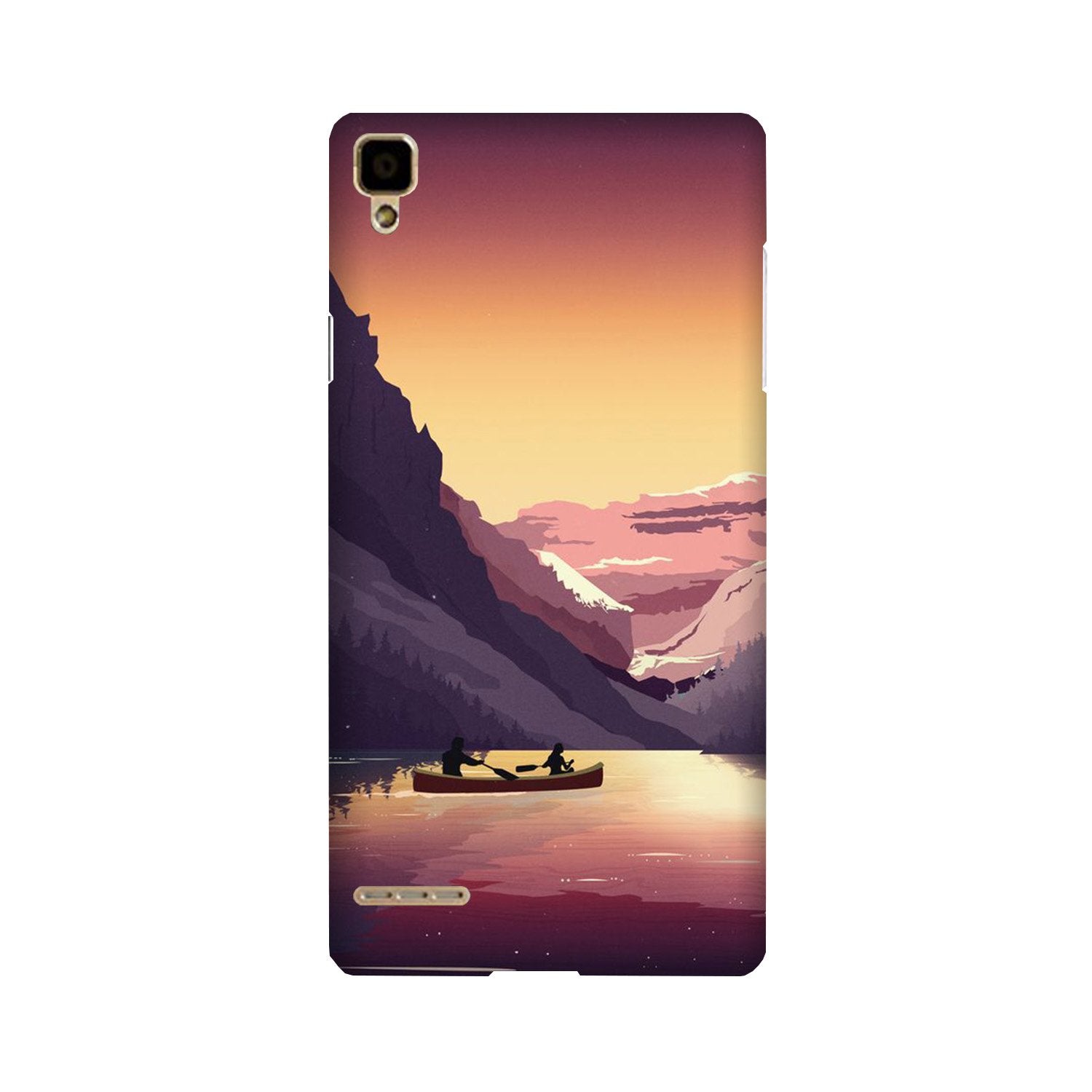 Mountains Boat Case for Oppo F1 (Design - 181)