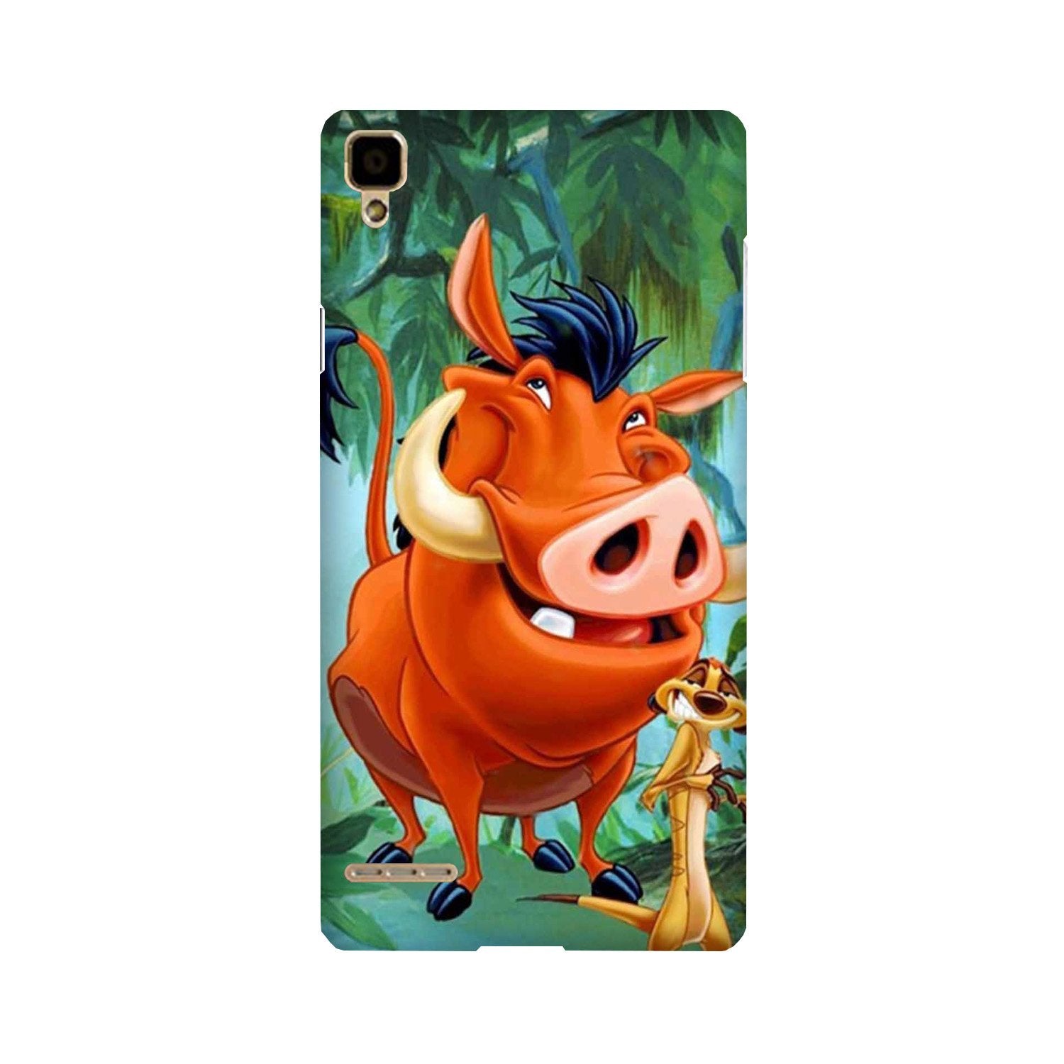 Timon and Pumbaa Mobile Back Case for Oppo F1  (Design - 305)