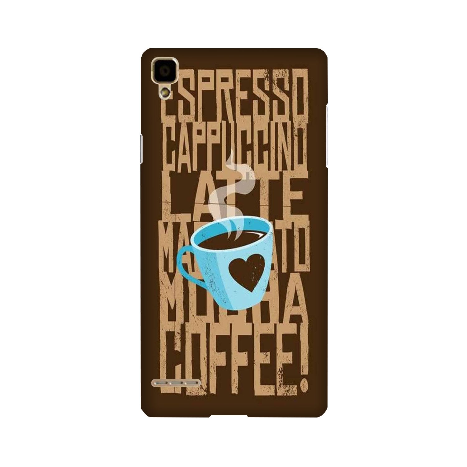Love Coffee Mobile Back Case for Oppo F1  (Design - 351)