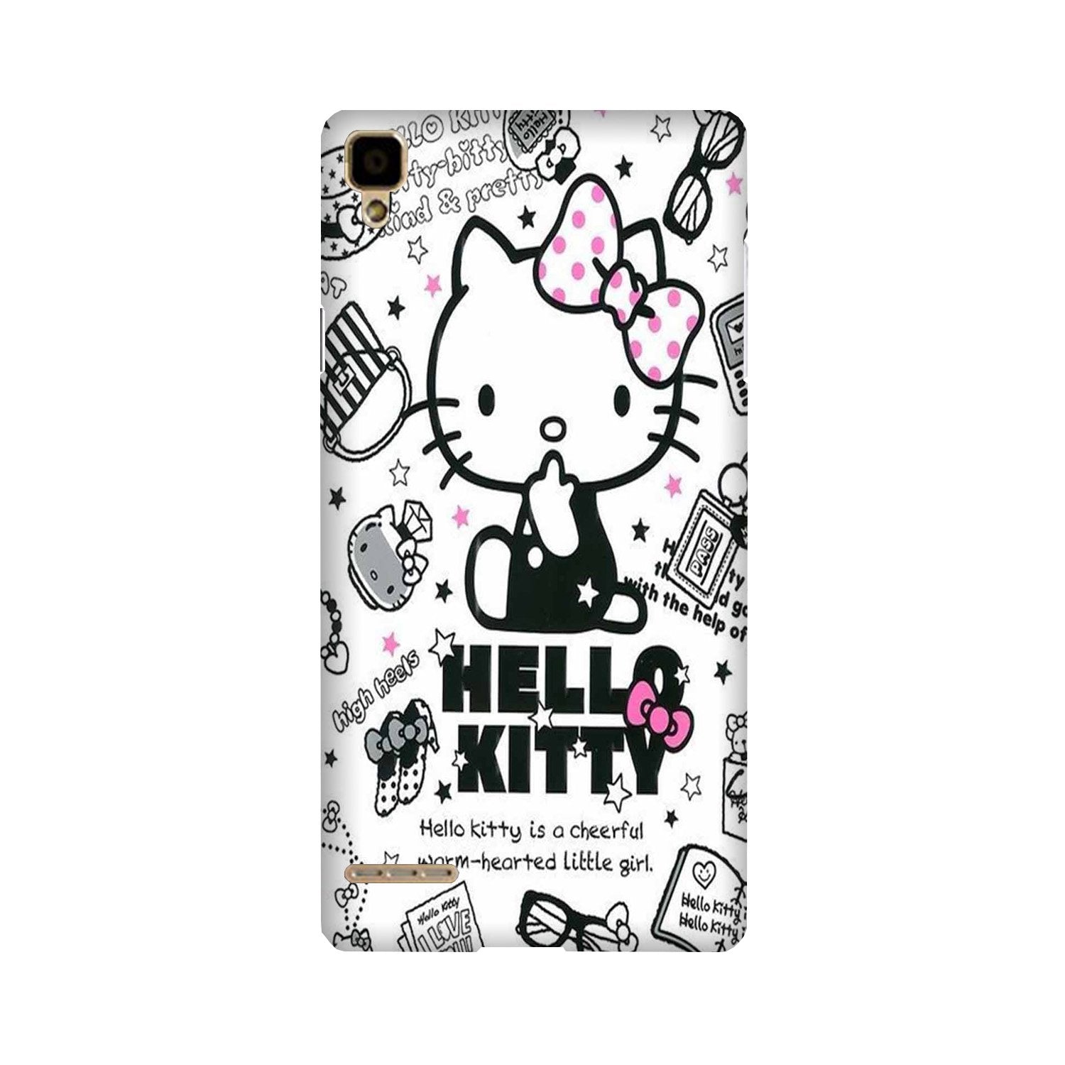 Hello Kitty Mobile Back Case for Oppo F1  (Design - 361)