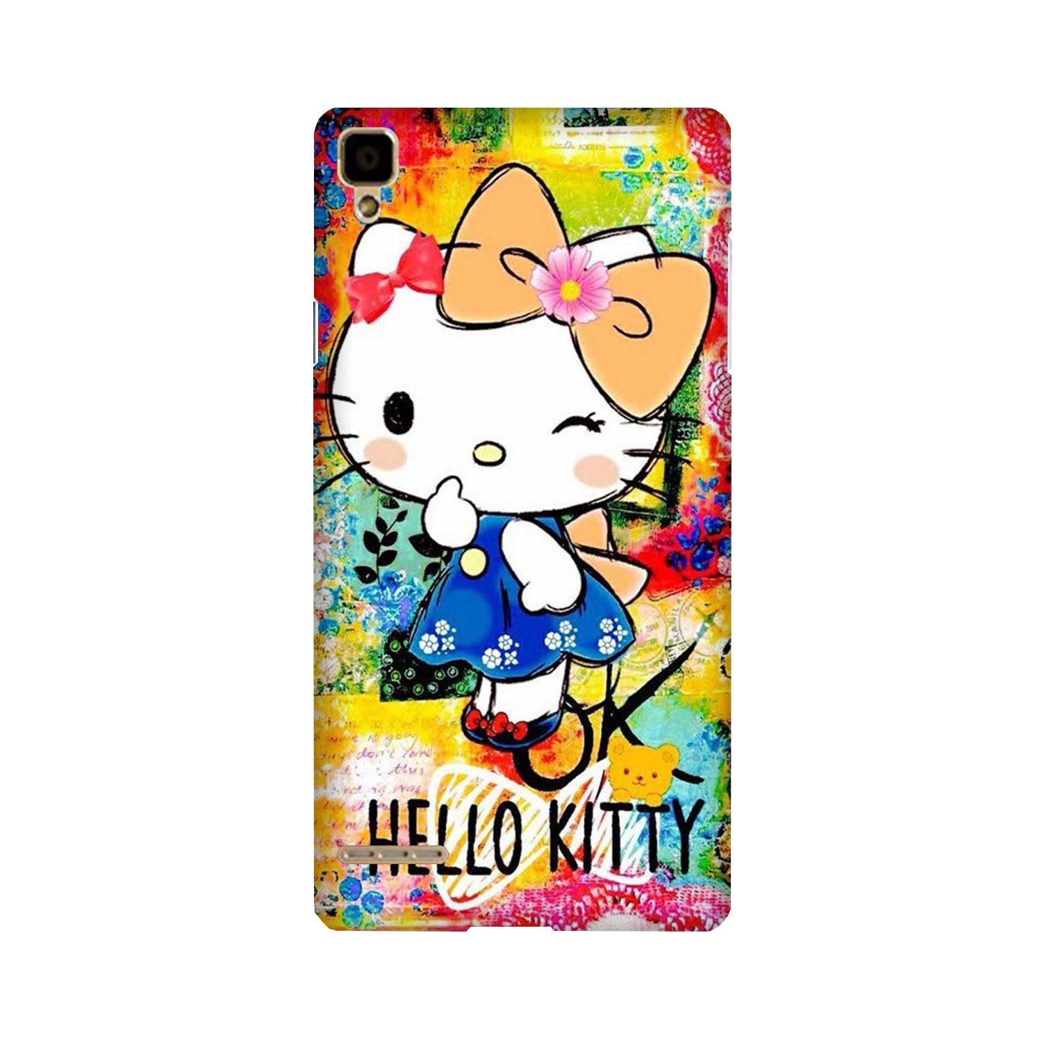 Hello Kitty Mobile Back Case for Oppo F1  (Design - 362)