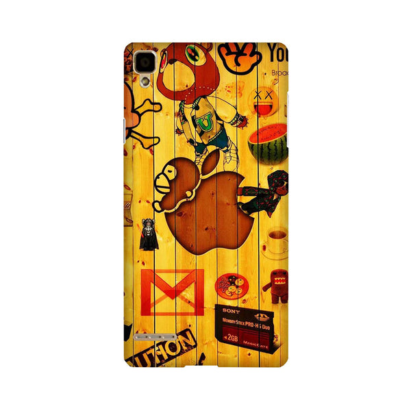 Wooden Texture Mobile Back Case for Oppo F1  (Design - 367)