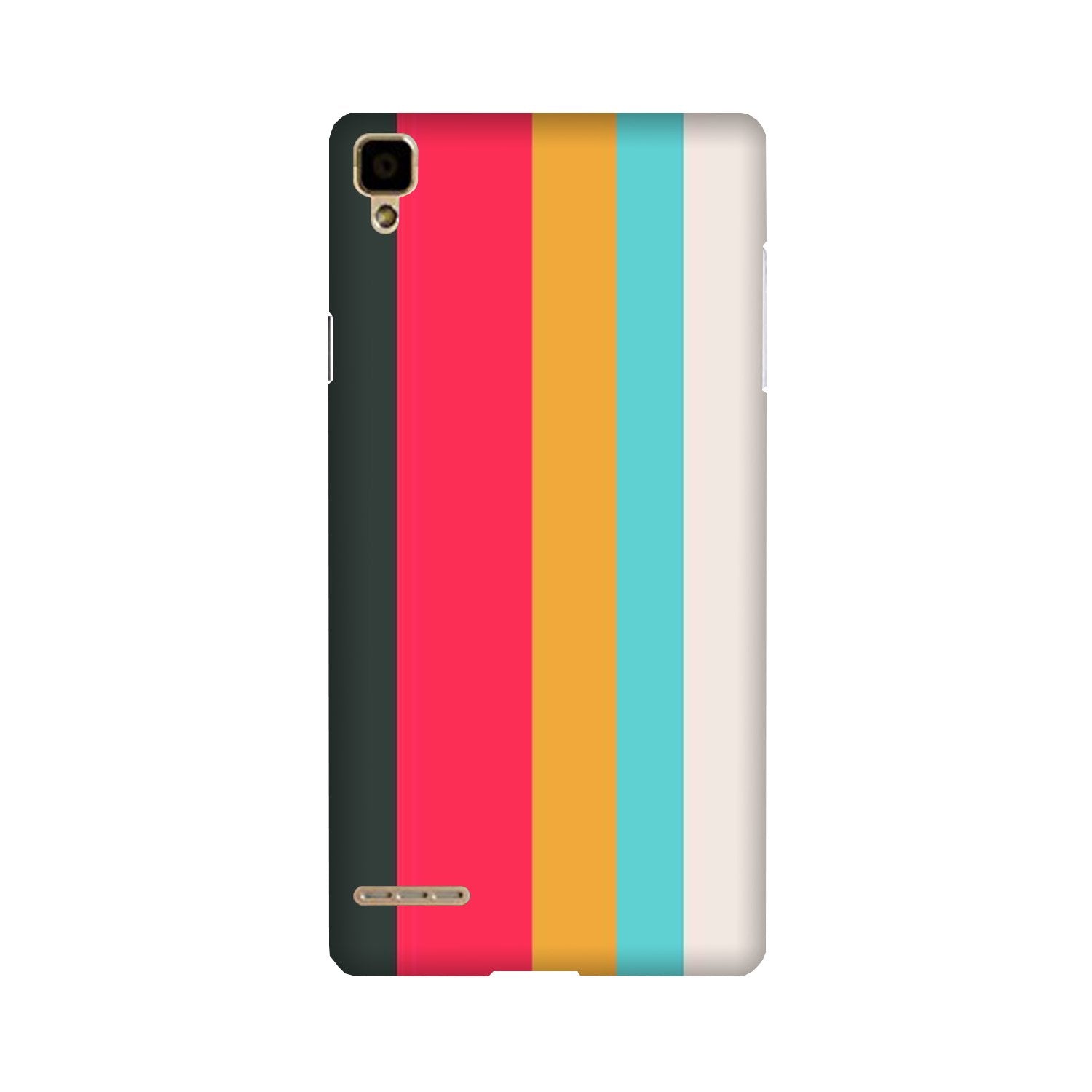 Color Pattern Mobile Back Case for Oppo F1  (Design - 369)