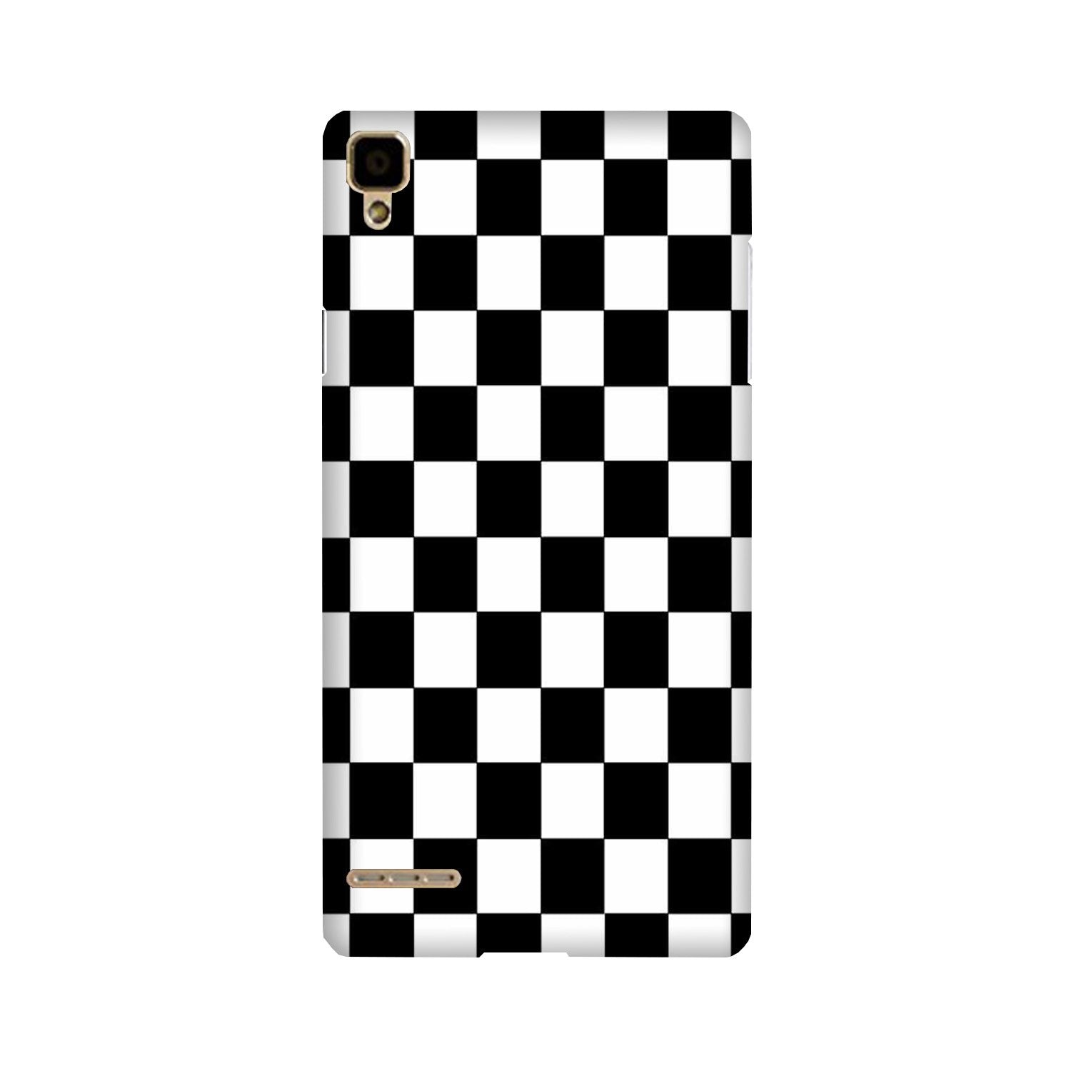 Black White Boxes Mobile Back Case for Oppo F1  (Design - 372)