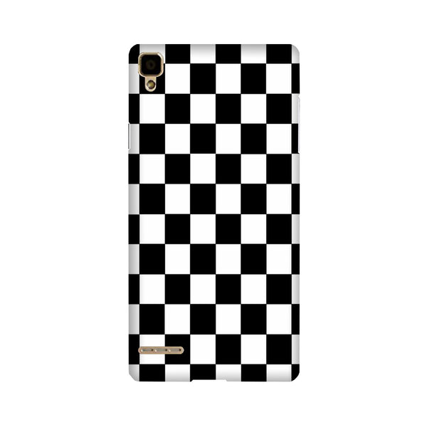 Black White Boxes Mobile Back Case for Oppo F1  (Design - 372)