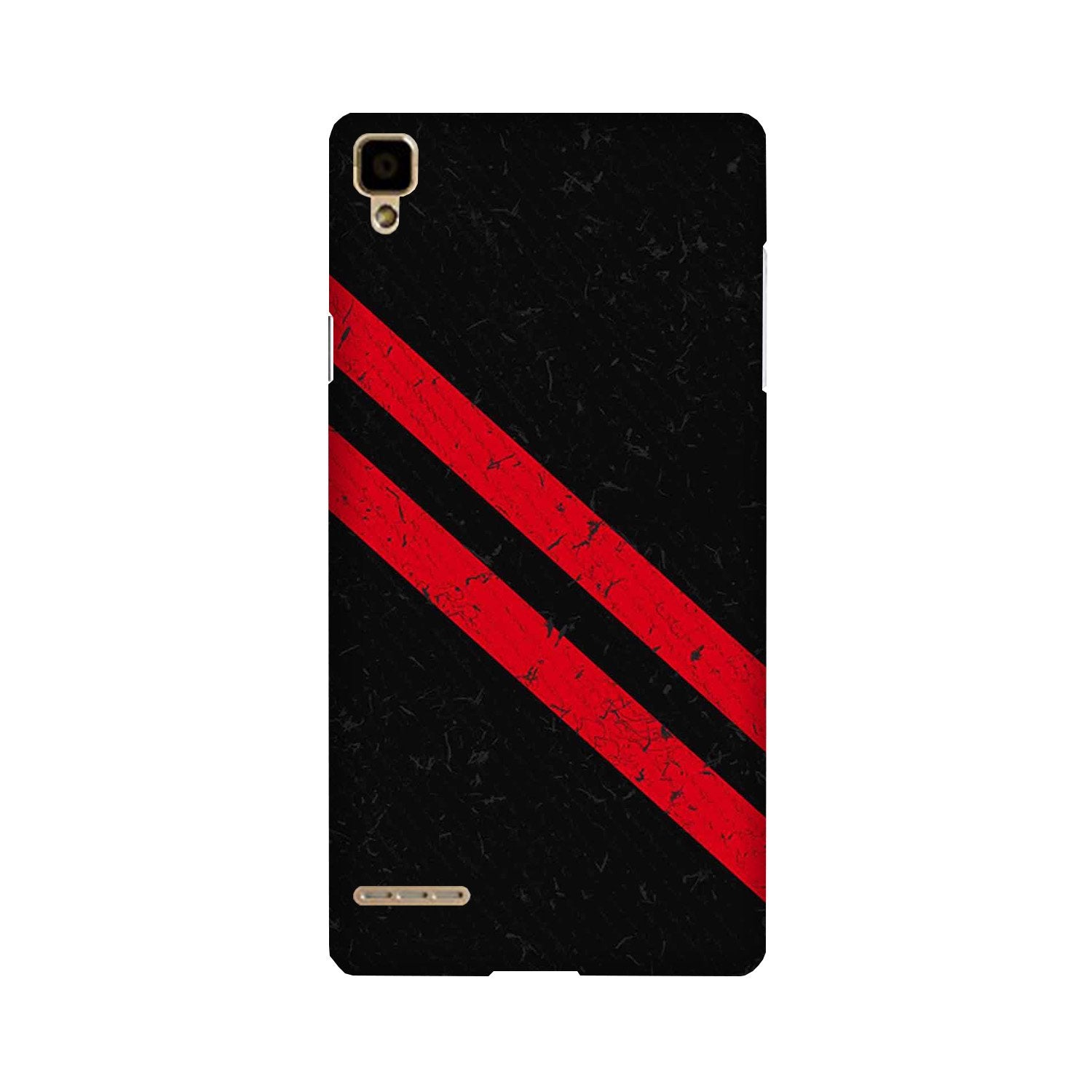 Black Red Pattern Mobile Back Case for Oppo F1  (Design - 373)