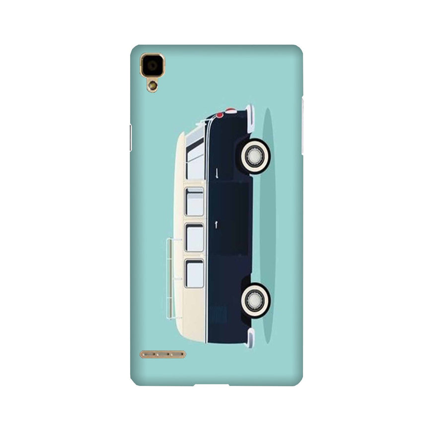 Travel Bus Mobile Back Case for Oppo F1  (Design - 379)