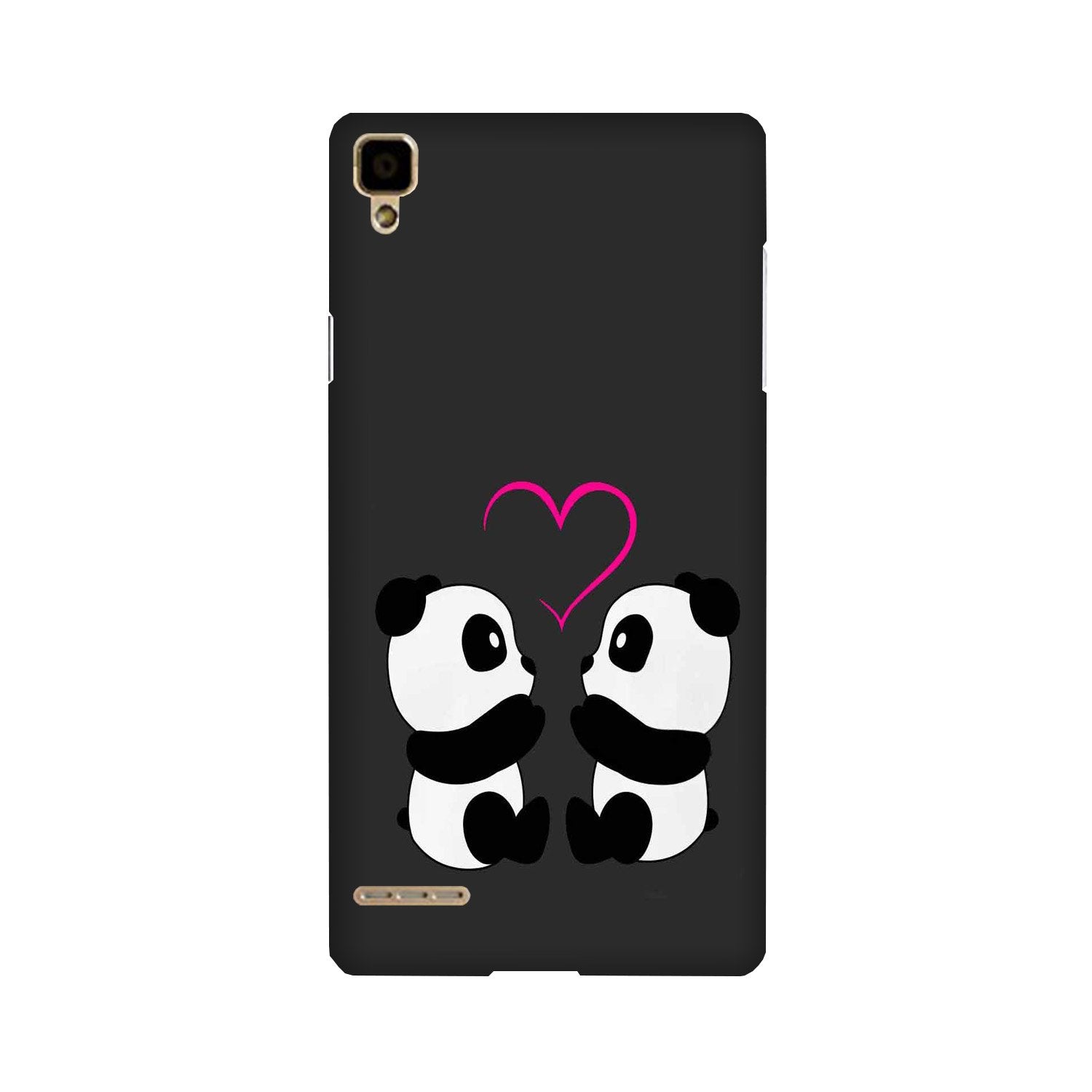 Panda Love Mobile Back Case for Oppo F1  (Design - 398)