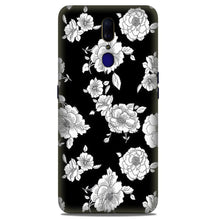 White flowers Black Background Case for Oppo F11