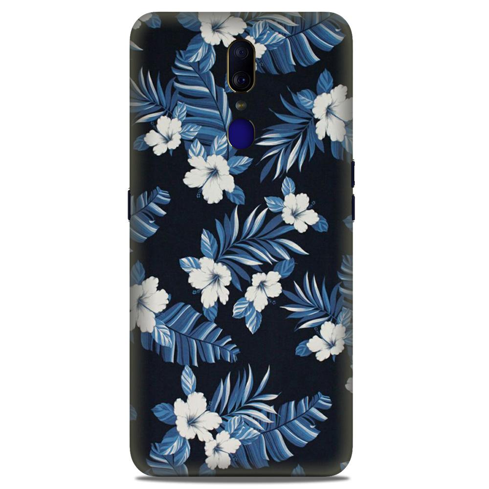 White flowers Blue Background2 Case for Oppo A9