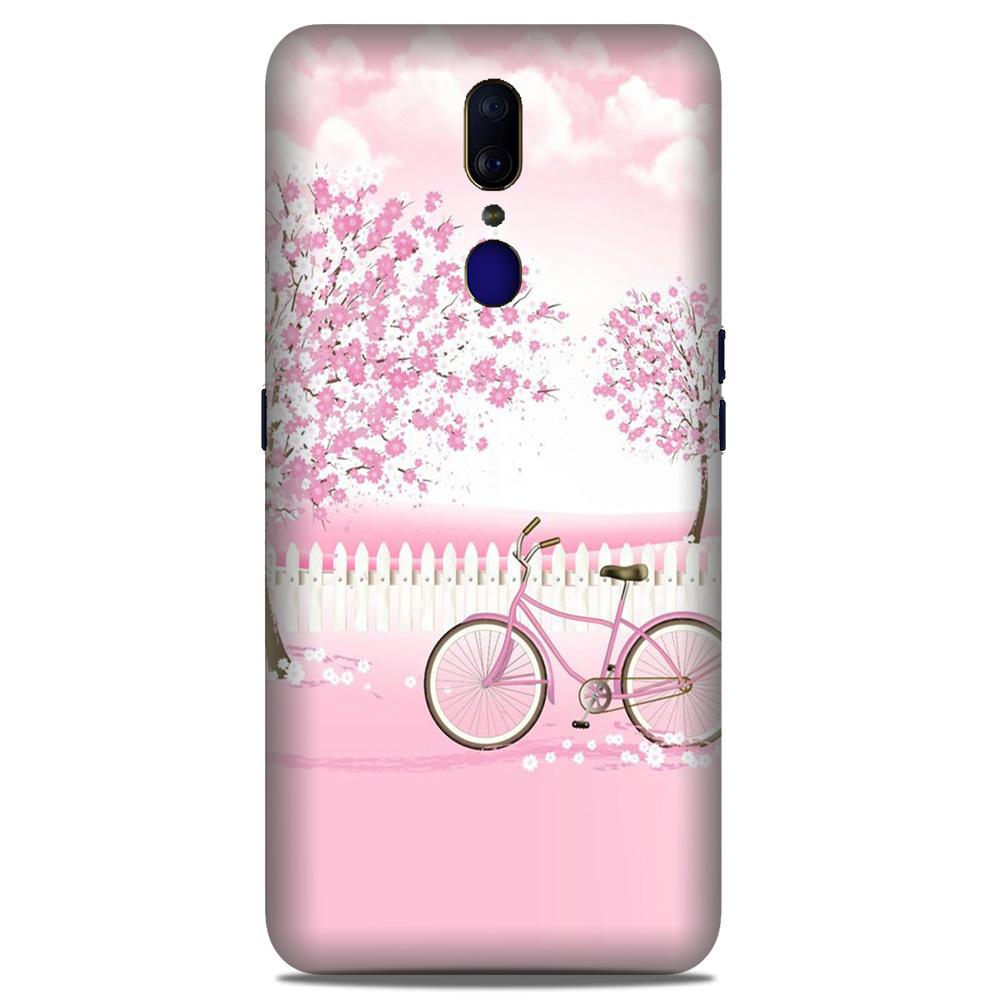 Pink Flowers Cycle Case for Oppo F11(Design - 102)