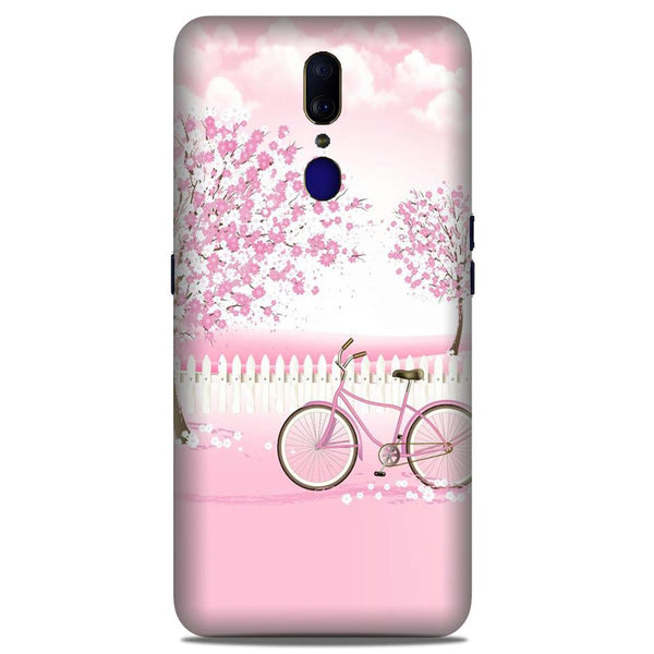 Pink Flowers Cycle Case for Oppo F11  (Design - 102)