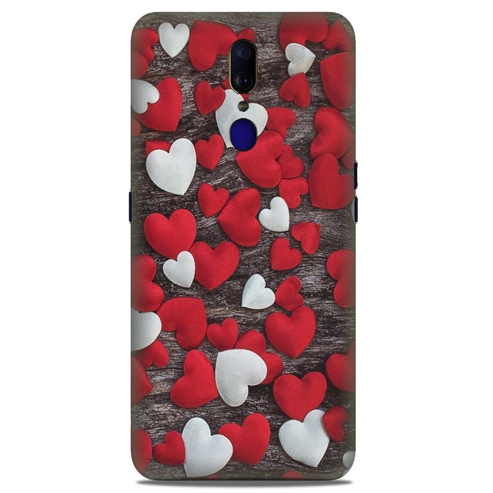 Red White Hearts Case for Oppo A9  (Design - 105)