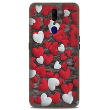 Red White Hearts Case for Oppo F11  (Design - 105)