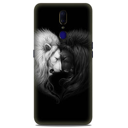 Dark White Lion Case for Oppo F11  (Design - 140)