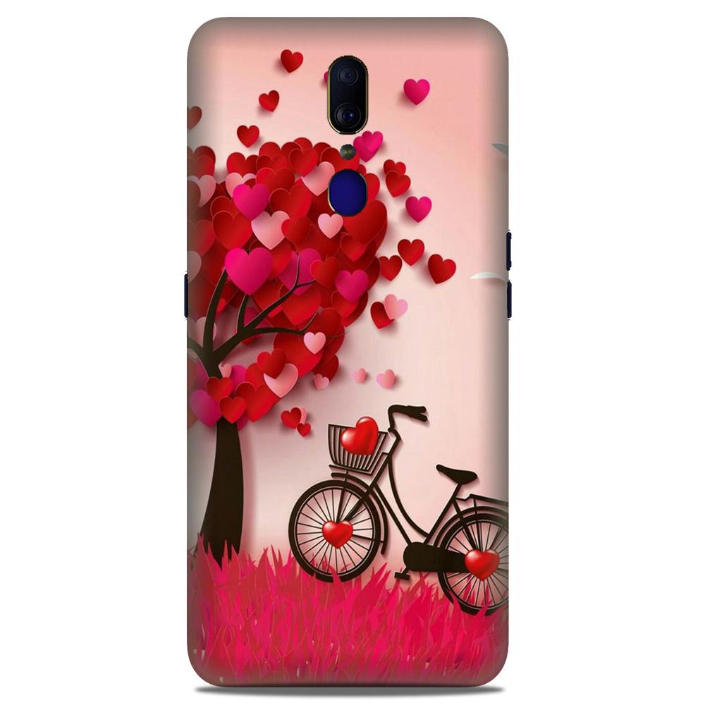 Red Heart Cycle Case for Oppo F11  (Design No. 222)