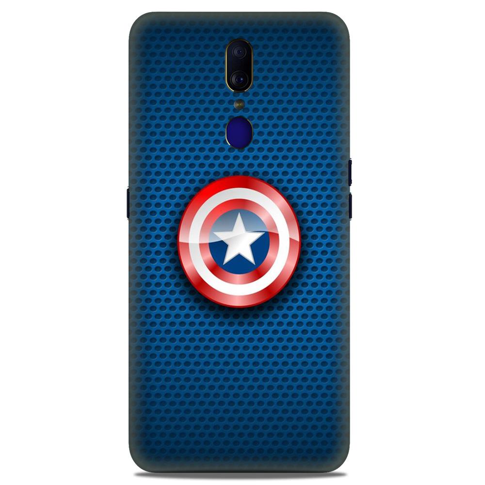 Captain America Shield Case for Oppo F11  (Design No. 253)