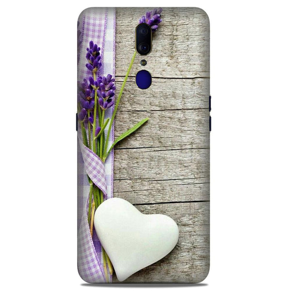 White Heart Case for Oppo F11  (Design No. 298)