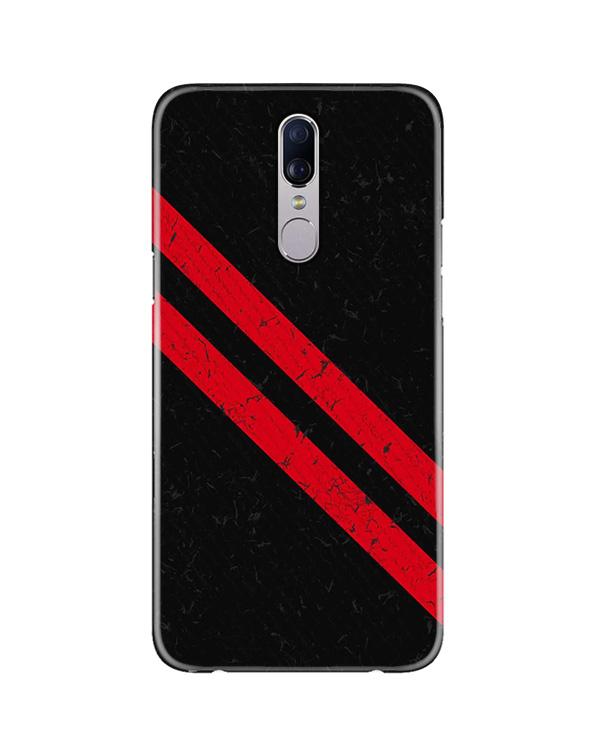 Black Red Pattern Mobile Back Case for Oppo F11(Design - 373)