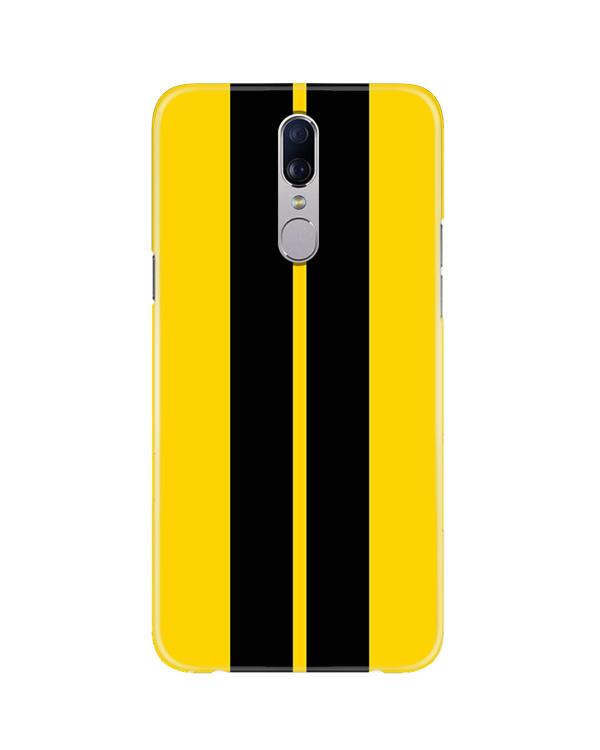 Black Yellow Pattern Mobile Back Case for Oppo F11  (Design - 377)