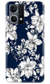White flowers Blue Background Case for Oppo F12 Pro