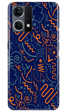 Line Art Baground Mobile Back Case for Oppo F12 Pro (Design - 26)