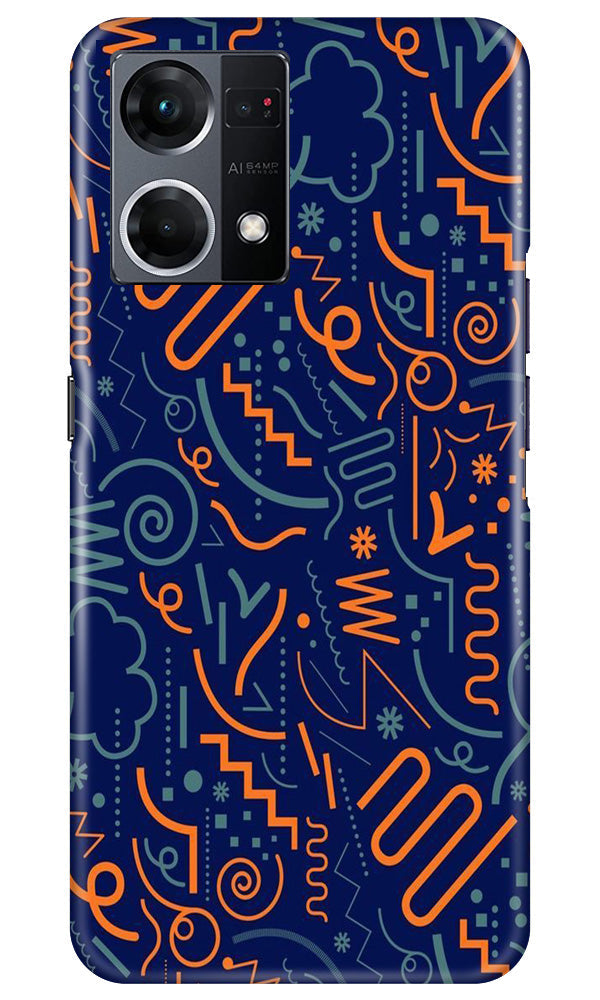 Line Art Baground Case for Oppo F12 Pro