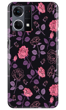Rose Black Background Mobile Back Case for Oppo F12 Pro (Design - 27)