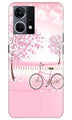 Pink Flowers Cycle Case for Oppo F12 Pro  (Design - 102)