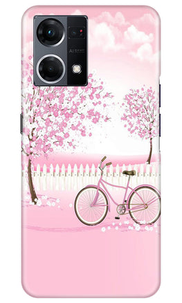 Pink Flowers Cycle Case for Oppo F12 Pro(Design - 102)