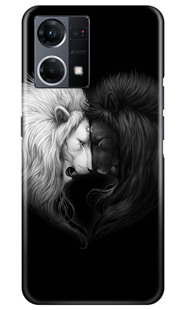 Dark White Lion Case for Oppo F12 Pro  (Design - 140)