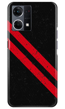 Black Red Pattern Mobile Back Case for Oppo F12 Pro (Design - 332)