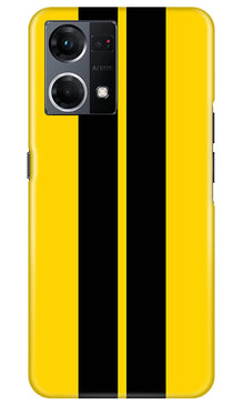 Black Yellow Pattern Mobile Back Case for Oppo F12 Pro (Design - 336)