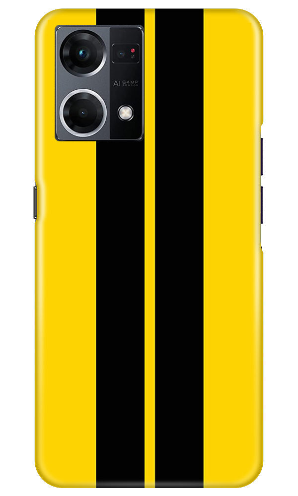 Black Yellow Pattern Mobile Back Case for Oppo F12 Pro (Design - 336)