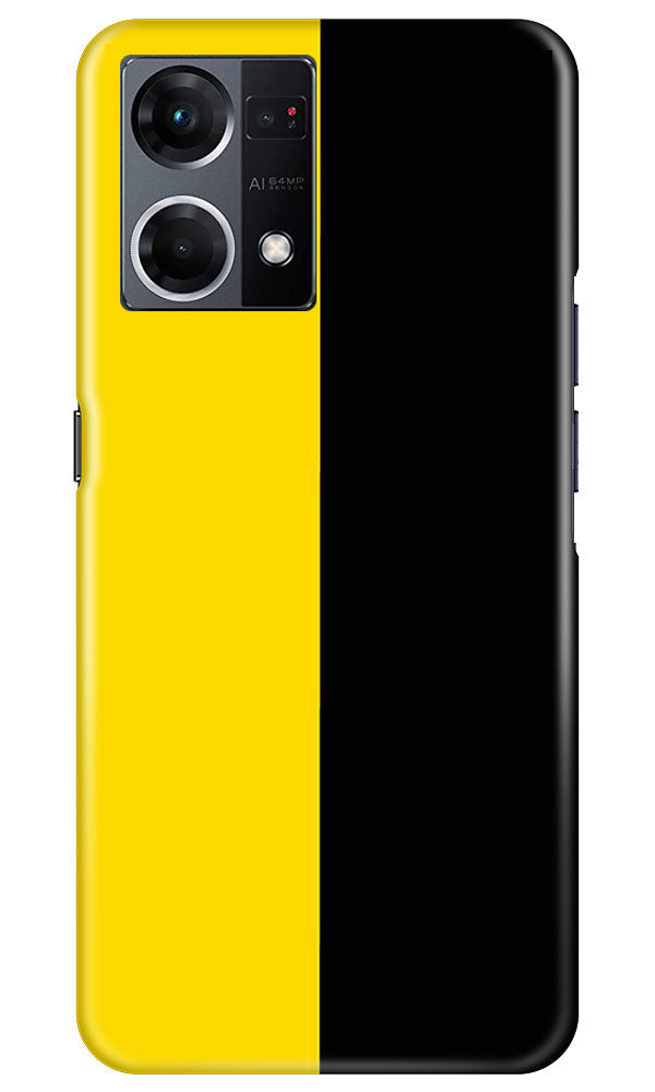 Black Yellow Pattern Mobile Back Case for Oppo F12 Pro (Design - 354)