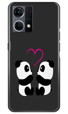 Panda Love Mobile Back Case for Oppo F12 Pro (Design - 355)