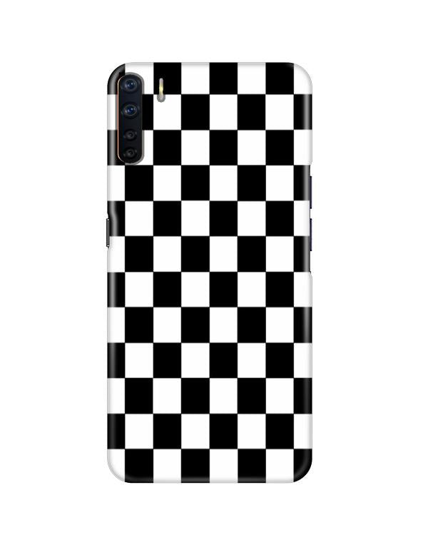 Black White Boxes Mobile Back Case for Oppo F15  (Design - 372)