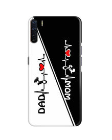 Love Mom Dad Mobile Back Case for Oppo F15  (Design - 385)