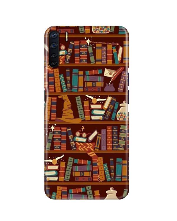 Book Shelf Mobile Back Case for Oppo F15(Design - 390)