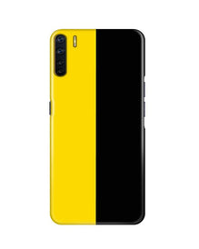 Black Yellow Pattern Mobile Back Case for Oppo F15  (Design - 397)