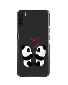 Panda Love Mobile Back Case for Oppo F15  (Design - 398)