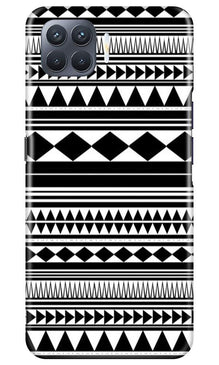 Black white Pattern Mobile Back Case for Oppo F17 Pro (Design - 5)
